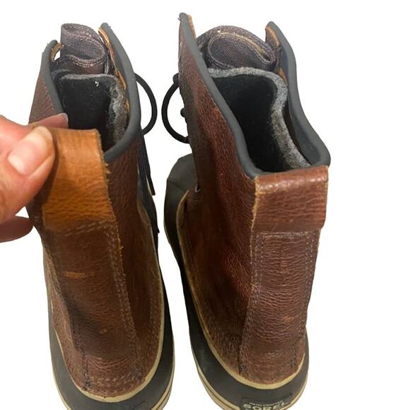 Sorel Brown Leather Lace Up Waterproof Winter Snow Rain Boots Men Sz 11 - Picture 9 of 15